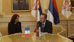 7 March 2022 National Assembly Speaker Ivica Dacic in meeting with French Parliamentarian Liliana Tangui